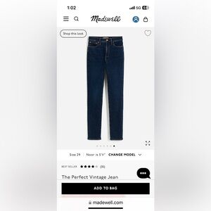 Madewell perfect vintage straight leg jeans